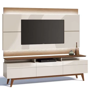 Rack com Painel Para TV Classic 3G Mais 2.2 Com LED Imcal Off White/Freijo
