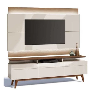 Rack com Painel Para TV Classic Mais 3G 1.8 Com LED Imcal Off White/Freijo