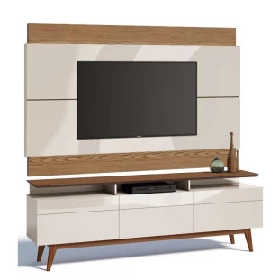 Rack com Painel Para TV Classic Mais 3G 1.8 Imcal Off White/Freijo