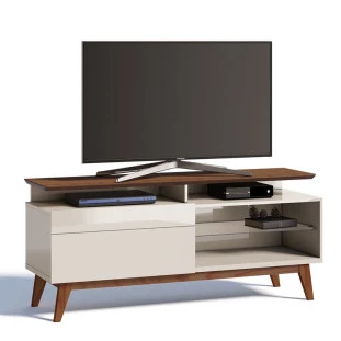 Rack Pequeno TV 55 Polegadas Classic 1G Mais 1.4 Imcal Off White/Freijó