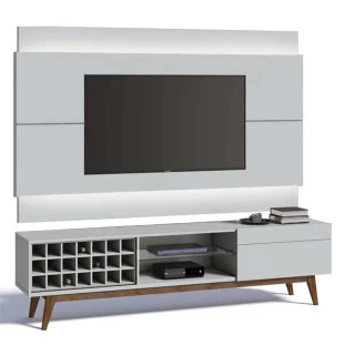 Rack com Painel Para TV Classic AD 1.8 Com LED Imcal Branco