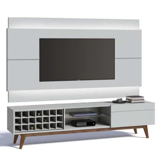 Rack com Painel Para TV Classic AD 2.2 Com LED Imcal Branco