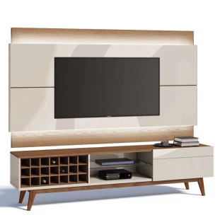 Rack com Painel Para TV Classic AD 2.2 Com LED Imcal Off White/Freijo