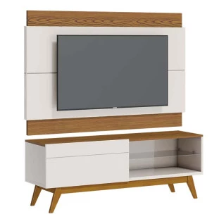 Rack com Painel Para TV 146cm 1 Gaveta Classic 1G 1.4 Off White/Freijo