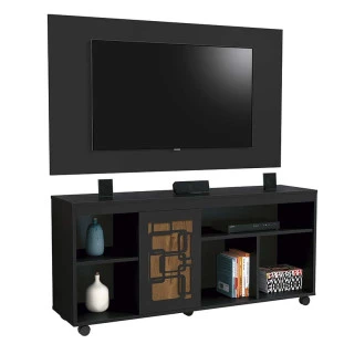 Rack com Painel Para TV 46 Laser EDN Preto/Naturale