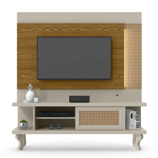 Home Luminos Para TV 46 Polegadas Patrimar Off White/Cumaru