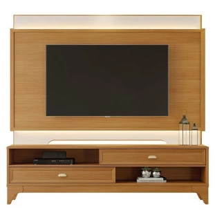 Rack com Painel Para TV 75 Polegadas 2.1 Koly EAX Móveis Tauari/Off White/Tauari