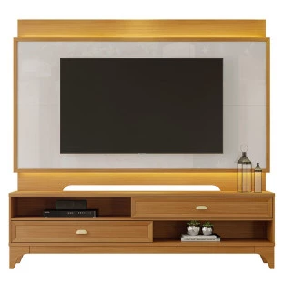 Rack com Painel Para TV 75 Polegadas 2.1 Koly EAX Móveis Tauari/Off White