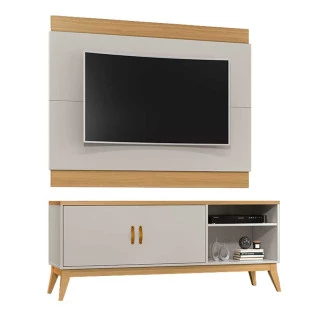 Rack Com Painel Para TV Até 60 Pol Gara EAX Móveis Fendi/Freijo