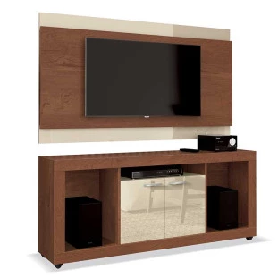 Rack Com Painel Para Sala TV 50 Pol Triton EDN Naturale/Off White