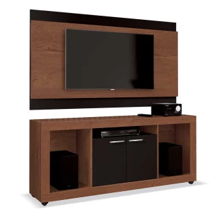 Rack Com Painel Para Sala TV 50 Pol Triton EDN Naturale/Preto