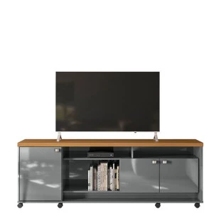 Rack Bancada Para TV 65 Polegadas Dallas 1.8 Lukaliam Cinza/Tauari