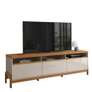 Rack Bancada Sala 214cm Para TV 75 Polegadas Elegance 2.14 Lukaliam Off White/Jequitiba