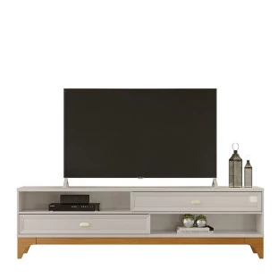 Rack Para TV 75 Polegadas 2.1 Koly EAX Móveis Off White/Tauari