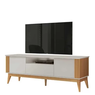Rack Para Sala Ripado 1.8 Para TV 75 Pol Brunt EAX Móveis Fendi/Freijo