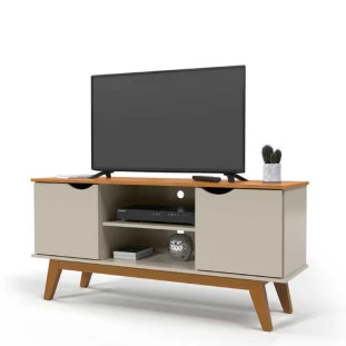 Rack Para TV Sala 55 Polegadas 140cm Prism 1.4 Patrimar Off White/Cinamomo