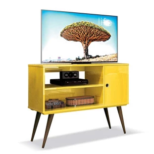 Rack Retrô Pequeno Para TV 37 Reale EDN Amarelo