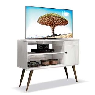 Rack Retrô Pequeno Para TV 37 Reale EDN Branco