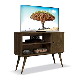 Rack Retrô Pequeno Para TV 37 Reale EDN Nogal