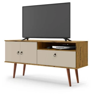 Rack Retrô Para TV 46 Polegadas 137cm Topázio Patrimar Nature/Off White