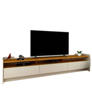 Rack Para Sala TV 75 Polegadas 220cm Sublime 2.2 GeliusOff White/Naturale