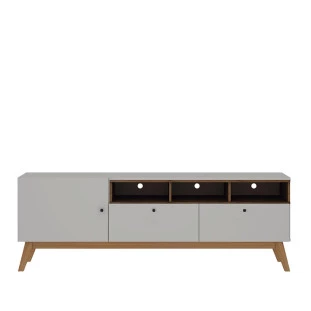 Rack Para Sala Estar TV até 65 Texas 1.8 Gelius Off White/Madeirado