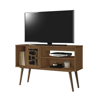 Rack Retrô Pequeno Para TV 42 Virtus EDN Naturale/Preto