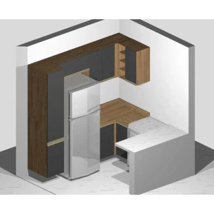 Projeto Cozinha Gold Rita Robel Hanover/Cinza