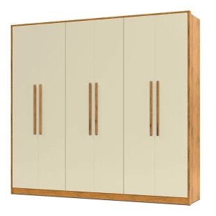 Guarda Roupa Casal 6 Portas 2.5 Alpha Gelius Madeirado/Off White