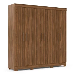 Guarda Roupa Casal 6 Portas 2.0 Madri Gelius Nogueira