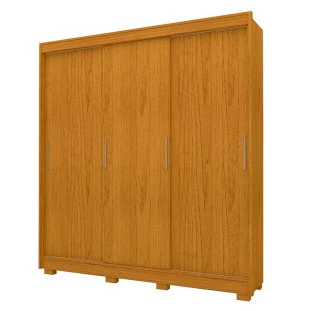 Guarda Roupa Solteiro 169cm 3 Portas Correr Viena Gelius Naturale