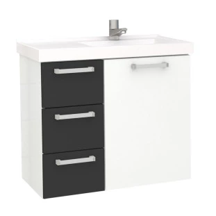 Gabinete Para Banheiro Aço Ameixa 60 Cozimax Branco/Preto