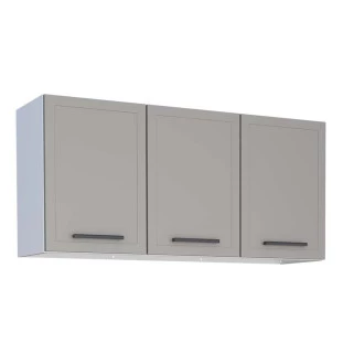 Armário Aéreo de Cozinha Aço 3 Portas Juno/Apolo 120 Cozimax Cinza Argila