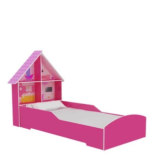 Cama Solteiro Menina Casinha Para Colchão de 88cm Gelius Pink Plock