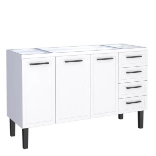 Gabinete de Aço Para Pia 150cm 3 Portas Juno/Apolo 4 Gavetas Cozimax Branco