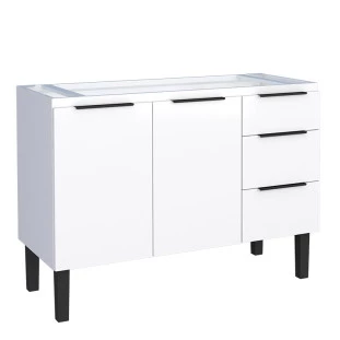Gabinete de Aço Para Pia 120cm 2 Portas 3 Gavetas Júpiter Cozimax Branco