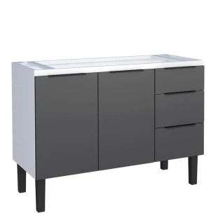 Gabinete de Aço Para Pia 120cm 2 Portas 3 Gavetas Júpiter Cozimax Preto