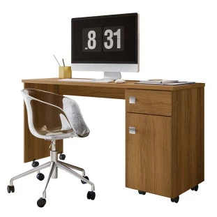 Escrivaninha Mesa Notebook Escritório Quarto 136cm Malta Lukaliam Freijo
