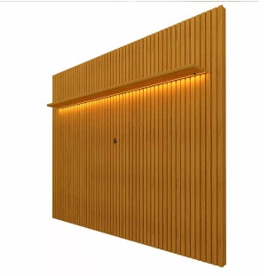 Painel Ripado 230x250 Com LED Para TV 85 Polegadas Nobre Gelius Naturale